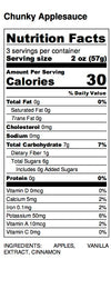 Chunky Applesauce Nutrition Label