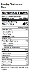Peachy Chicken and Rice Nutrition Label