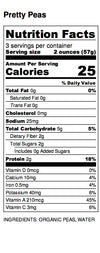 Pretty Peas Nutrition Label